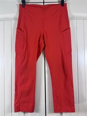Lululemon Keep It Classic Crop 23" Cargo Leggings Coral Red Orange Size 6
